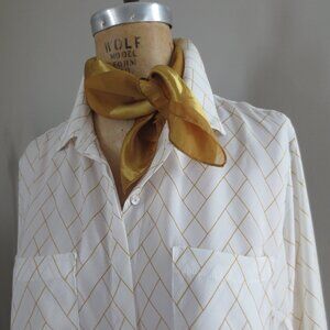Cream & Gold Chevron Print Blouse - NWOT